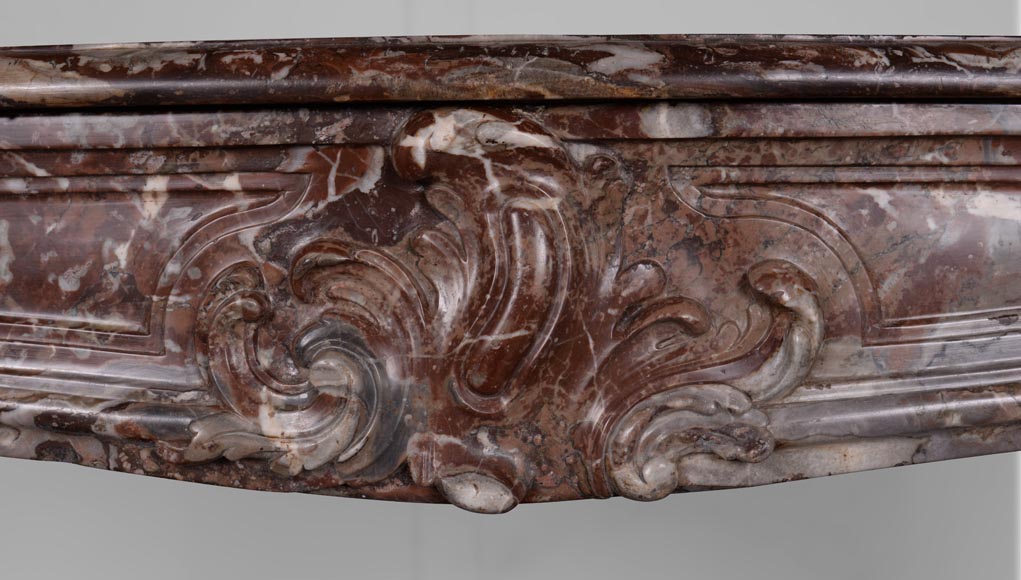 Louis XV period mantel, Red Royal marble-1