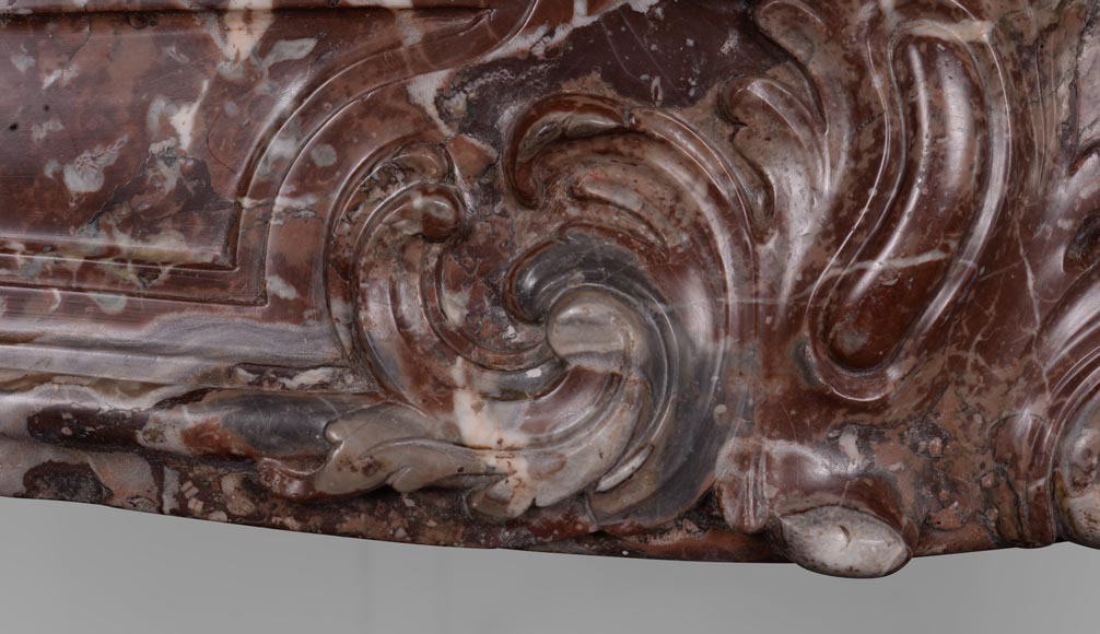 Louis XV period mantel, Red Royal marble-3