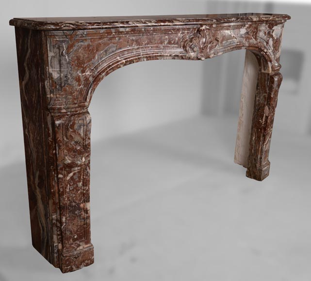 Louis XV period mantel, Red Royal marble-4