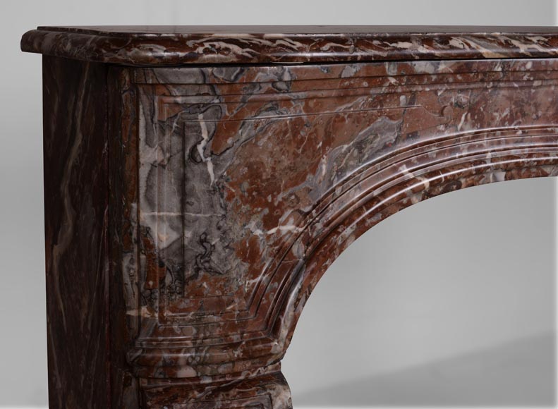 Louis XV period mantel, Red Royal marble-5