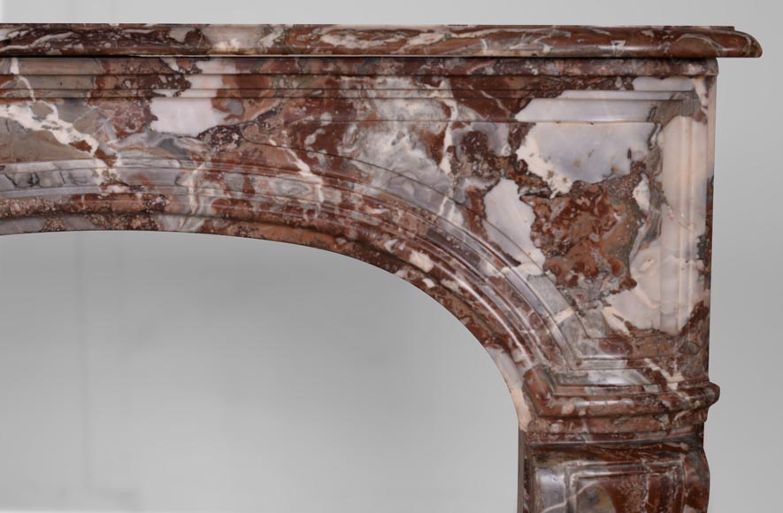 Louis XV period mantel, Red Royal marble-8