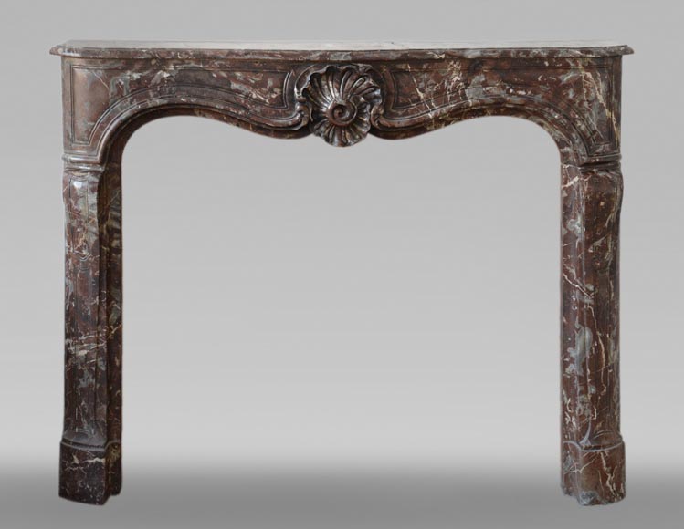 Antique Louis XV period mantel in Rance red marble, 18th century-0