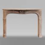 Antique Louis XV period mantel in stone, 18th century
