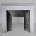 Small Louis XVI style fireplace in Carrara marble