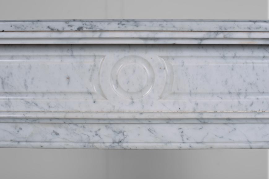 Small Louis XVI style fireplace in Carrara marble-1