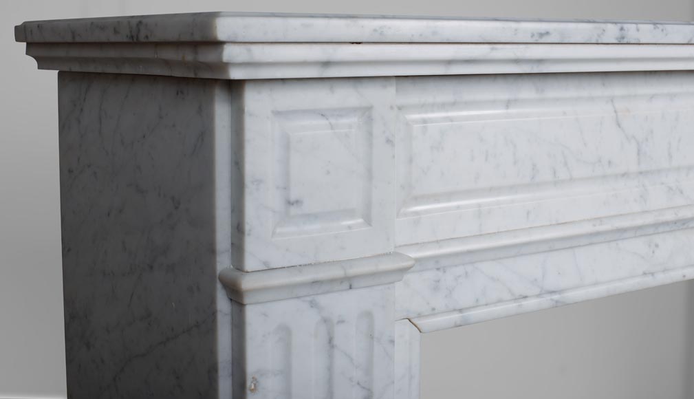 Small Louis XVI style fireplace in Carrara marble-3