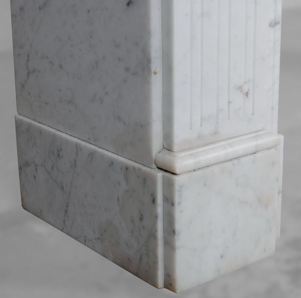 Small Louis XVI style fireplace in Carrara marble-4