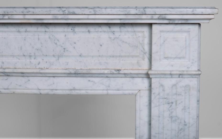 Small Louis XVI style fireplace in Carrara marble-6