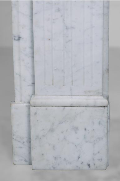 Small Louis XVI style fireplace in Carrara marble-7