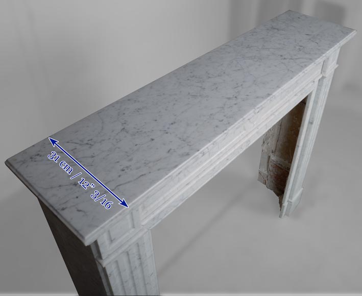 Small Louis XVI style fireplace in Carrara marble-8