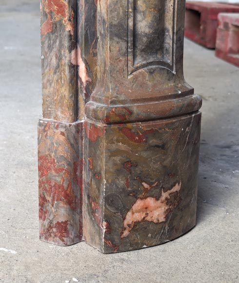 Louis XV style three shell mantel in Enjugerais marble - Marble