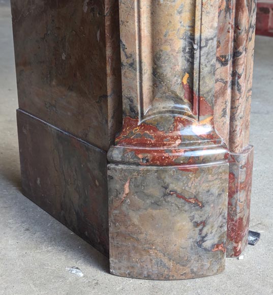 Louis XV style three shell mantel in Enjugerais marble-5