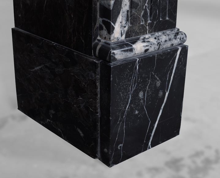 Louis XVI style fireplace in black Marquina marble-5