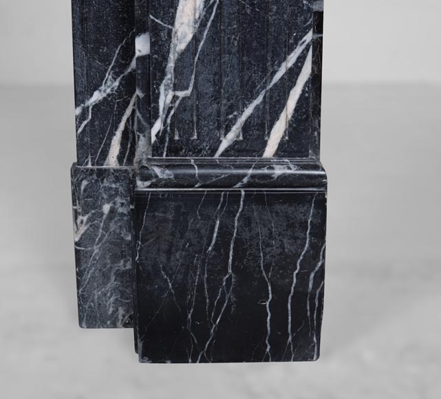 Louis XVI style fireplace in black Marquina marble-8