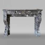 Antique Restoration mantel in grey Breccia de Médous, second half of the 19th century