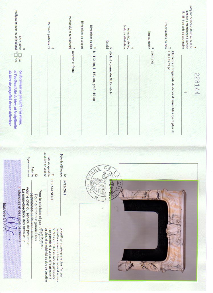 Export certificate