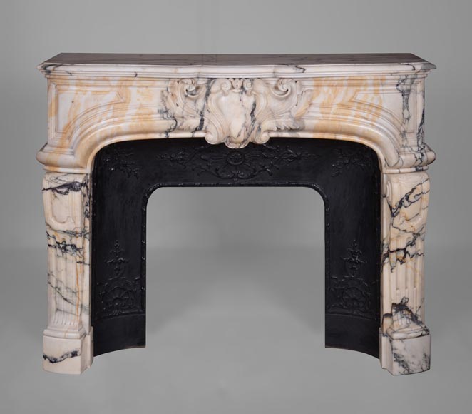 Regency style fireplace in Paonozzao marble, 19th century-0