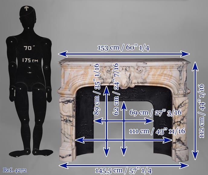 Regency style fireplace in Paonozzao marble, 19th century-11