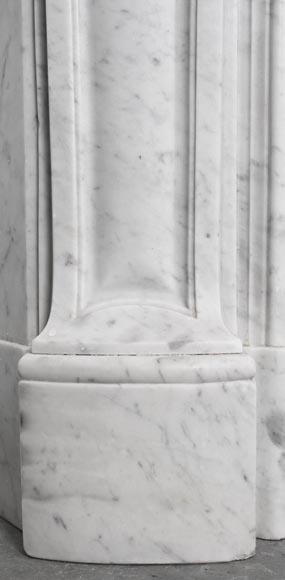 Louis XV-style Carrara marble fireplace, decorated with a palmette Louis XV-style Carrara marble fireplace, decorated with a palmette-6