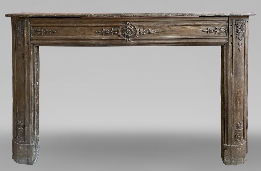 Louis XVI period mantel in oak-0