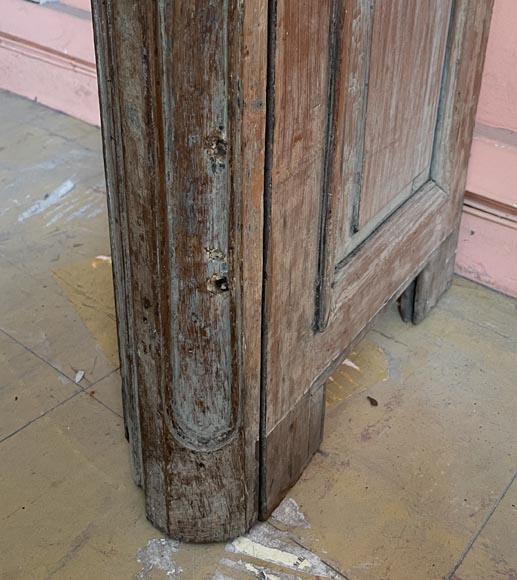 Louis XV period mantel in chestnut wood with antique blue polychromy, 18th century-6