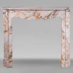 Louis XIV style Pompadour mantel in Skyros marble