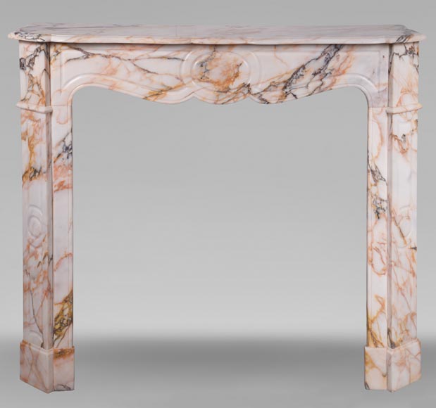 Louis XIV style Pompadour mantel in Skyros marble-0