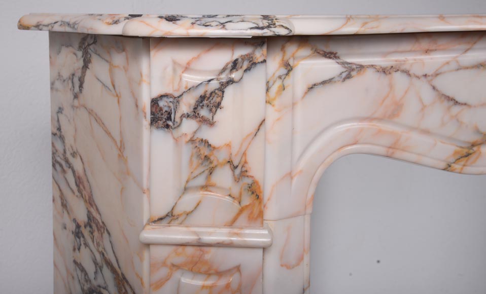 Louis XIV style Pompadour mantel in Skyros marble-3