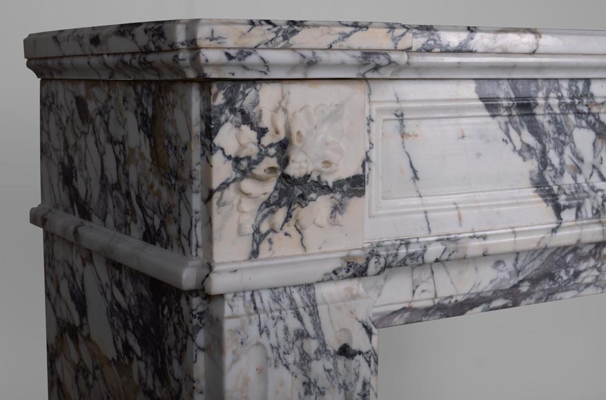 Louis XVI style mantel in Saravenza marble-3