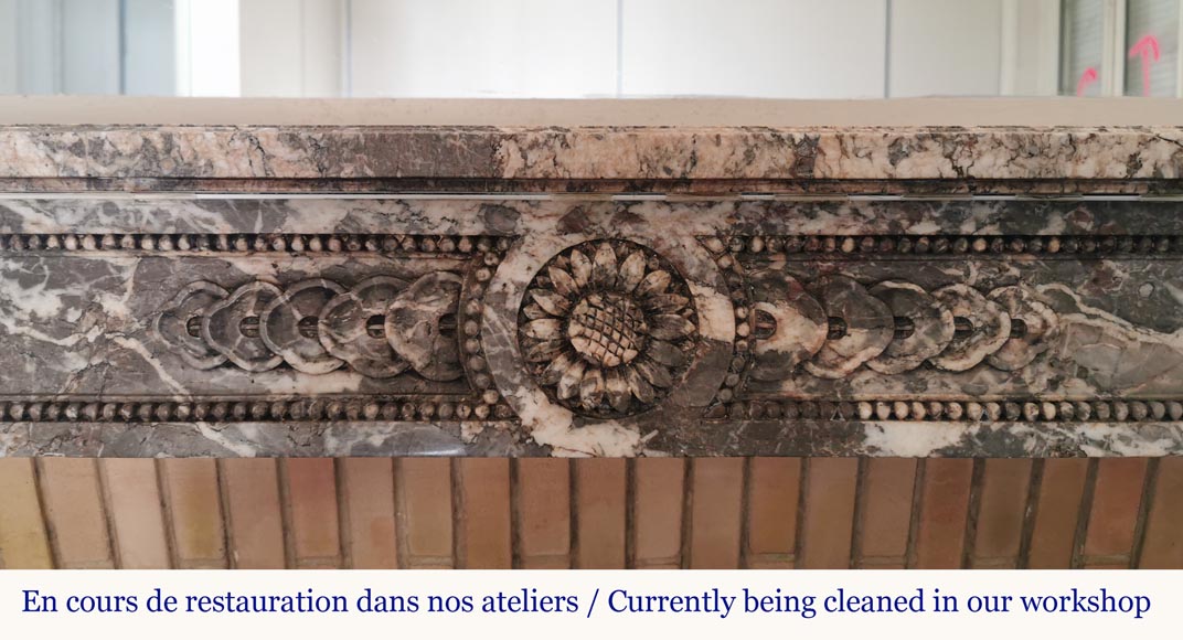 Very beautiful Louis XVI mantel with a sunflower-1