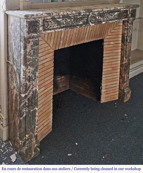 Very beautiful Louis XVI mantel with a sunflower-2