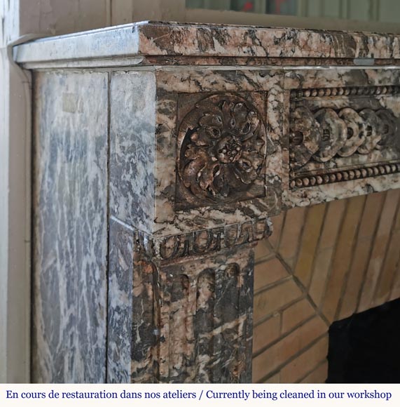Very beautiful Louis XVI mantel with a sunflower-3