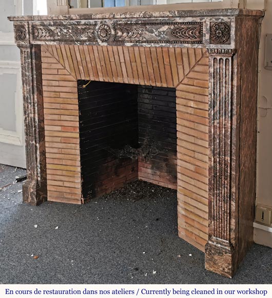 Very beautiful Louis XVI mantel with a sunflower-6