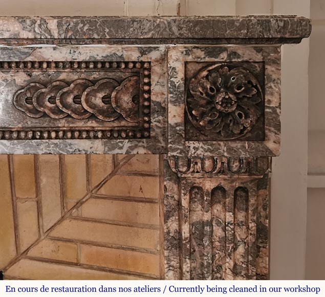 Very beautiful Louis XVI mantel with a sunflower-7