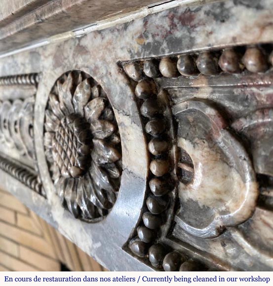 Very beautiful Louis XVI mantel with a sunflower-10