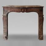 Louis XV period Rouge Royal marble mantel