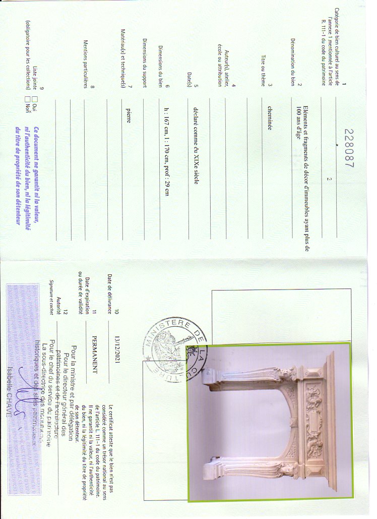 Export certificate