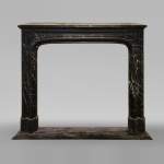 Antique Louis XIV mantel in Marquina marble