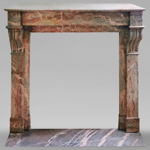 Napoleon III fireplace in Enjugerais marble with modillions-0