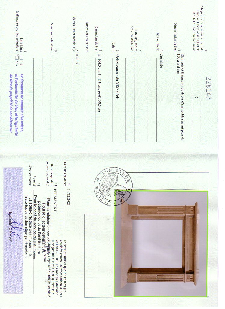 Export certificate