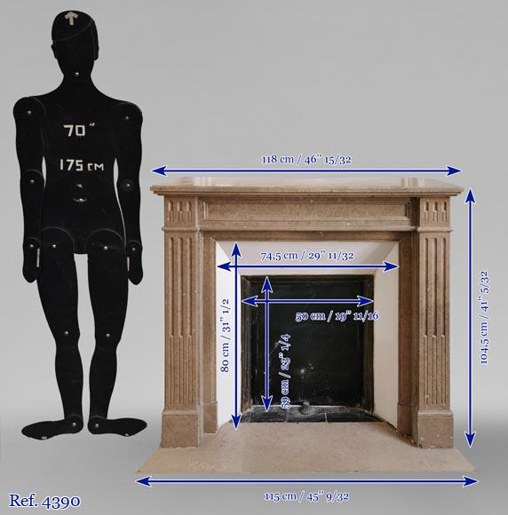 Louis XVI style antique fireplace in Napoléon marble.-10