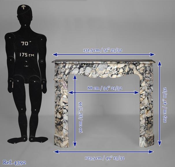 Pompadour model fireplace in Medici Breccia-9