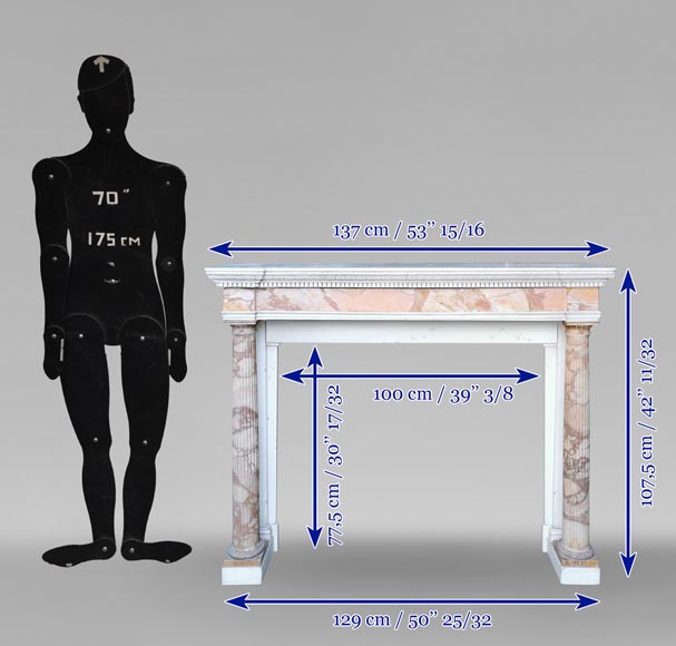 Beautiful Louis XVI period fireplace with detached columns-6