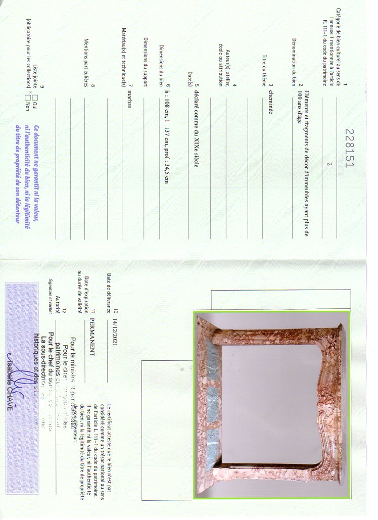 Export certificate