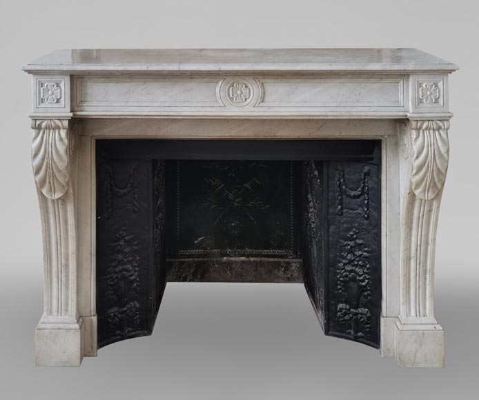 Antique Regency style fireplace with flowers-0