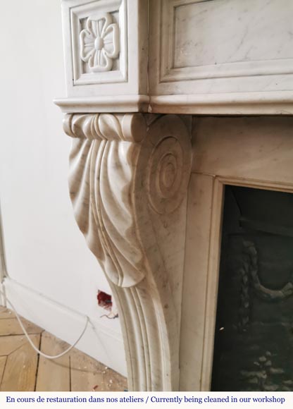 Antique Regency style fireplace with flowers-4