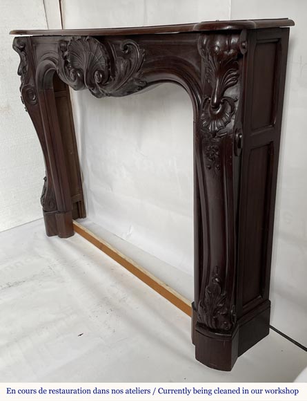 Louis XV style wood fireplace with a beautiful shell-6