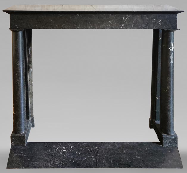 Empire style mantel with detached columns in Belgian Petit Granit marble-0