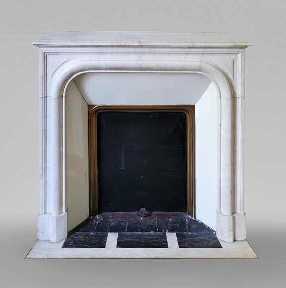 Antique Louis XIV style fireplace in Carrara marble-0