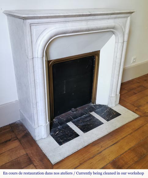 Antique Louis XIV style fireplace in Carrara marble-2